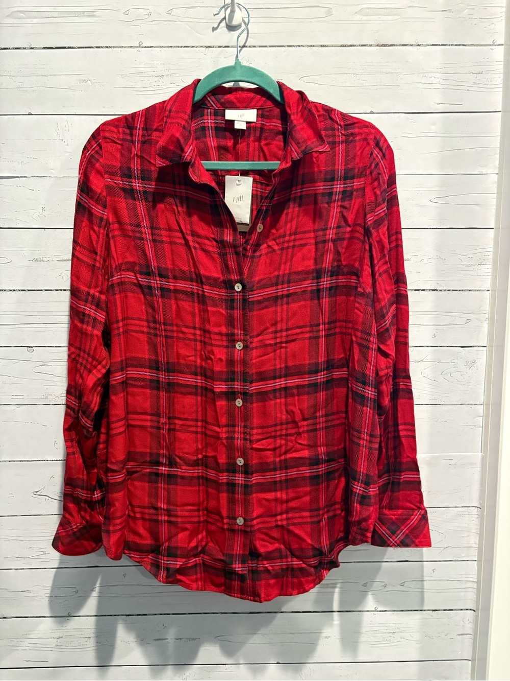J. Jill Plaid Button Down Top - Picture 2 of 7